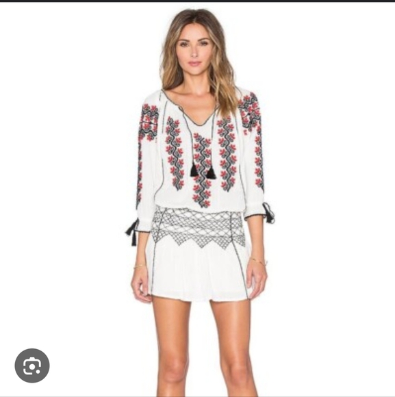 Ulla Johnson White Samira Embroidered Mini Dress - Picture 1 of 9